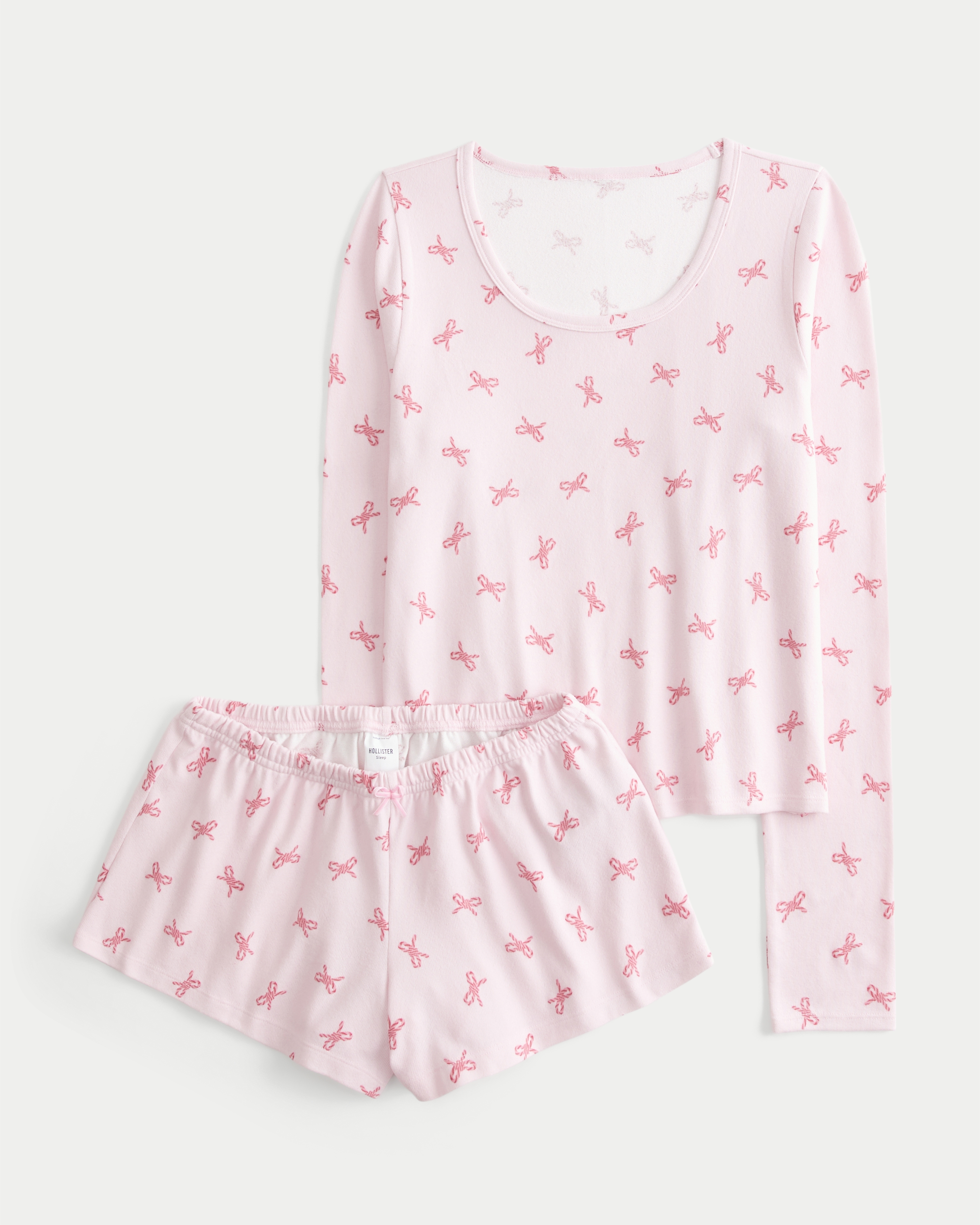 Hollister Always Cozy Long-sleeve Scoop Top & Shorts Set