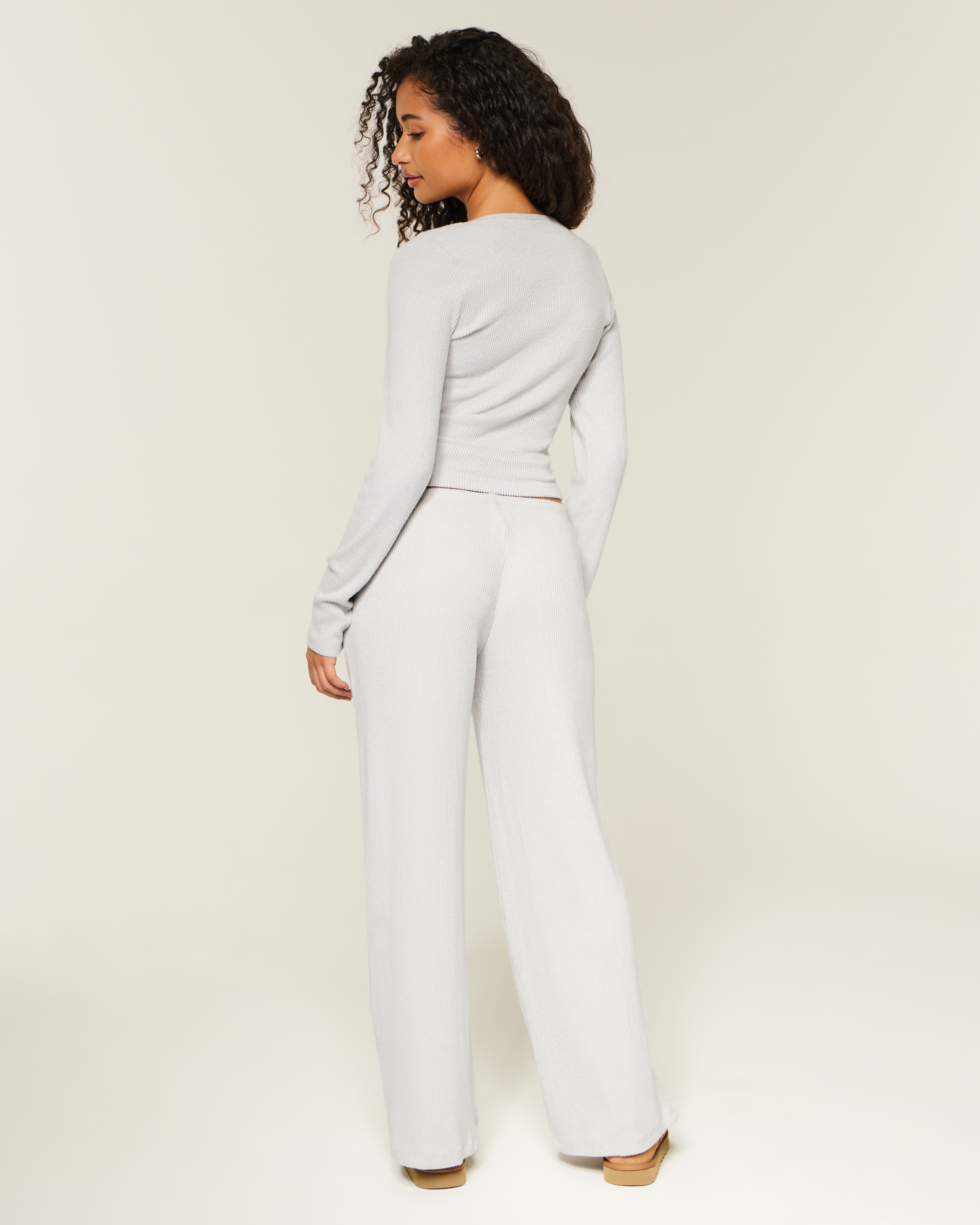 Always Cozy Rib Henley & Wide-Leg Pants Set