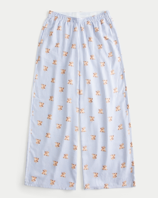 Baggy Flannel Pants, Light Blue Stripe view 1