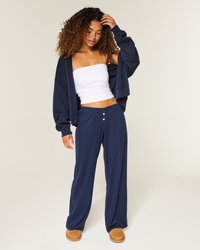 Cozy Pointelle Wide-Leg Boxer Pants