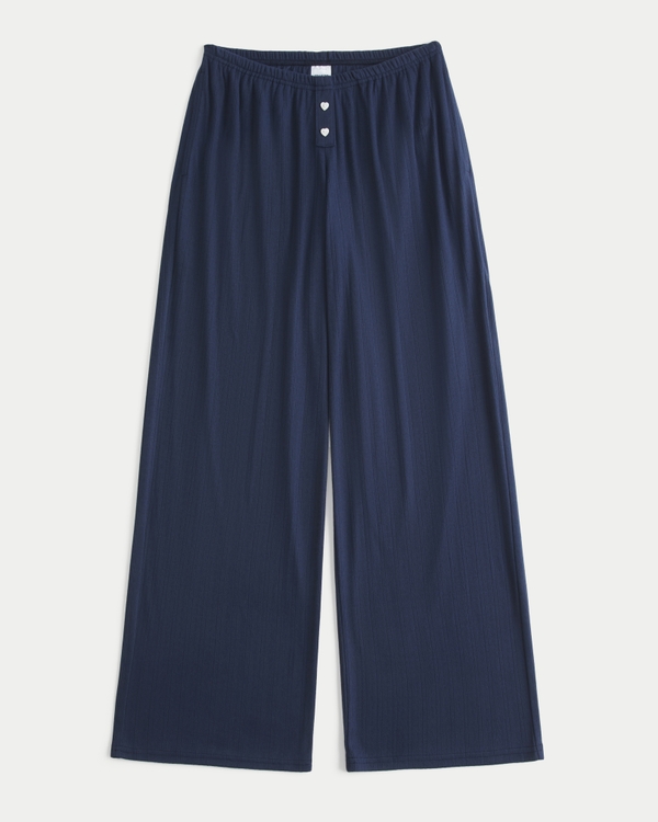 Cozy Pointelle Wide-Leg Boxer Pants