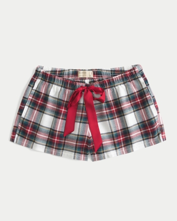 Women's Holiday Vault Release Satin Tie Flannel Mini Shorts | Women's Bottoms | HollisterCo.com