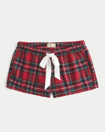 Women's Holiday Vault Release Satin Tie Flannel Mini Shorts | Women's Bottoms | HollisterCo.com