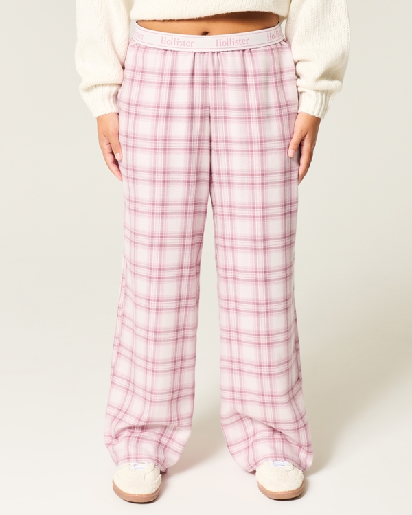 Baggy Flannel Pants, Pink Plaid Shine view 2
