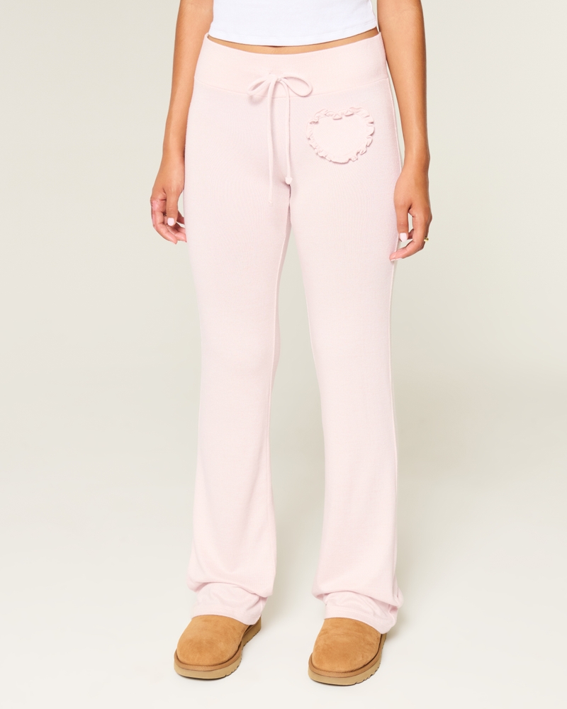 Cozy Heart Applique Boot Pants