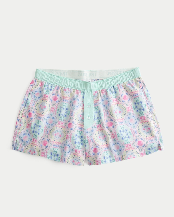 Oxford Boxer Shorts, Ice Blue Pattern view 1