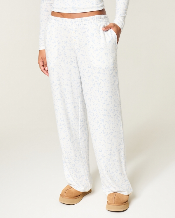 Always Cozy Wide-Leg Pants, White Floral view 2