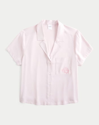 Hollister Love You Graphic Button Front Top