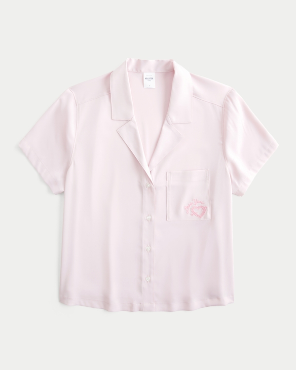 Love You Graphic Button-Through Top