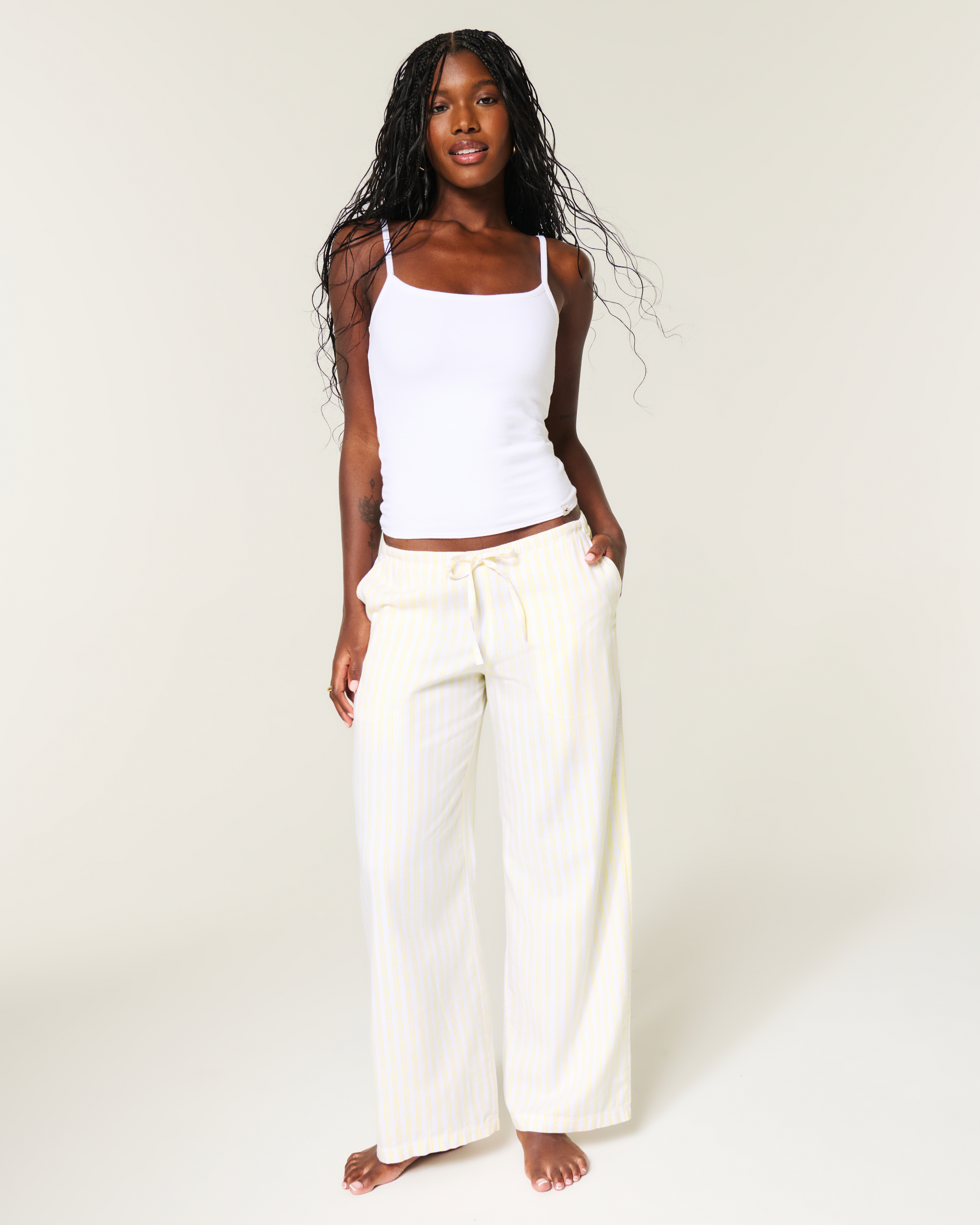 Oxford Wide-Leg Pants