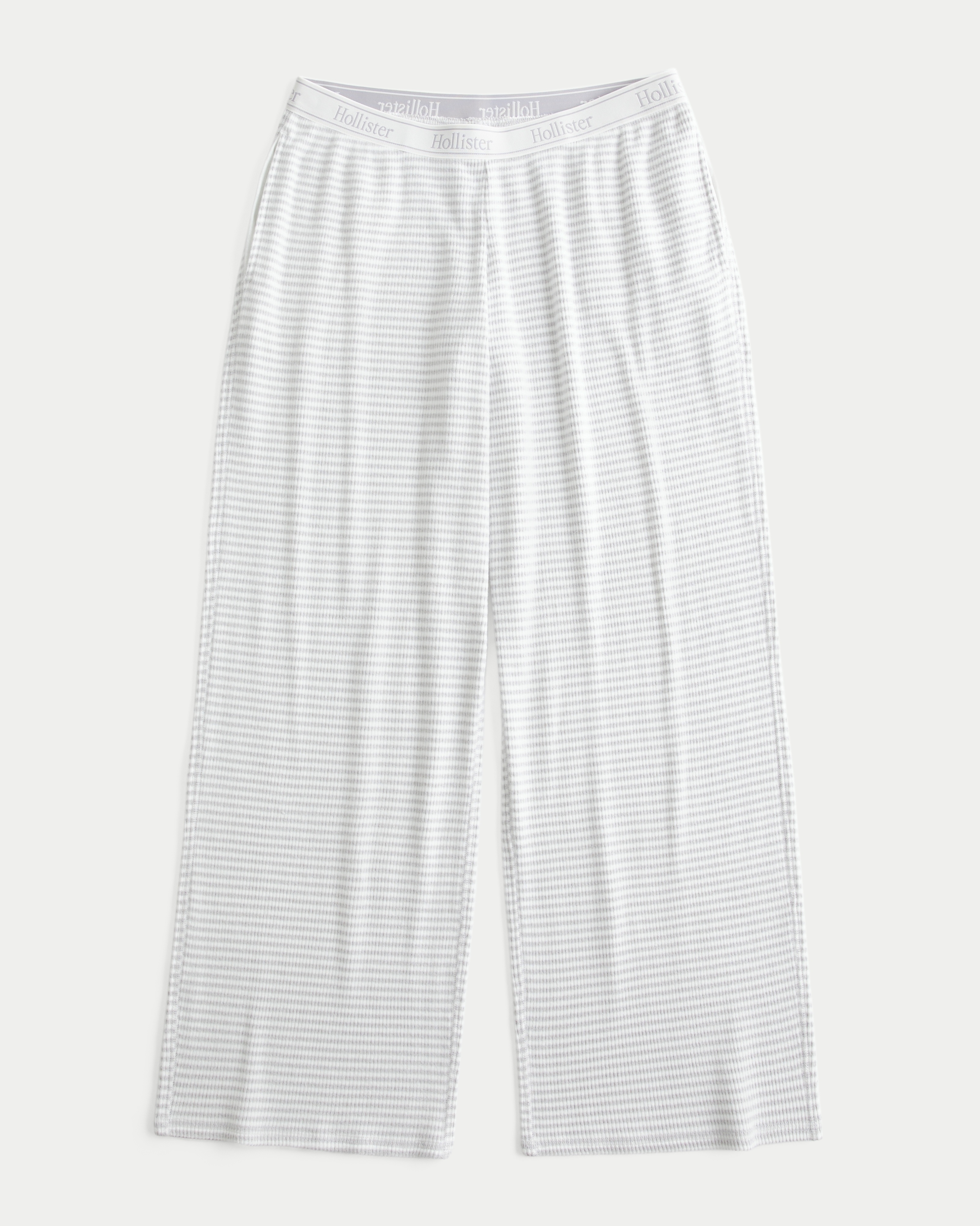 Cosy Rib Elastic Waist Wide Leg Trousers