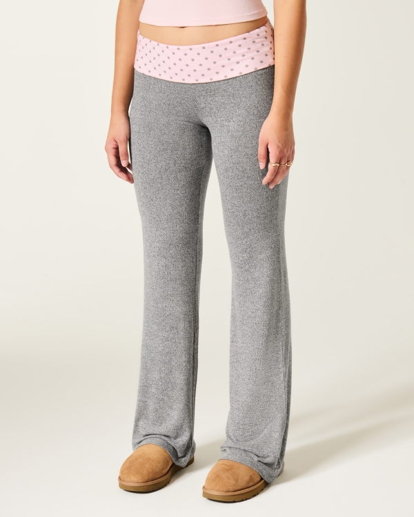 Always Cozy Foldover Flare Pants, Medium Heather Grey view 2