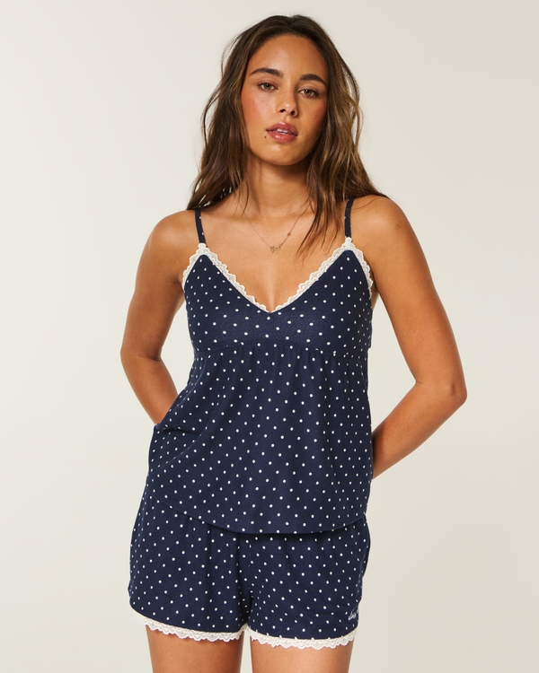 Class of '26 Always Cozy Babydoll Sleep Tank, Navy Dot view 1