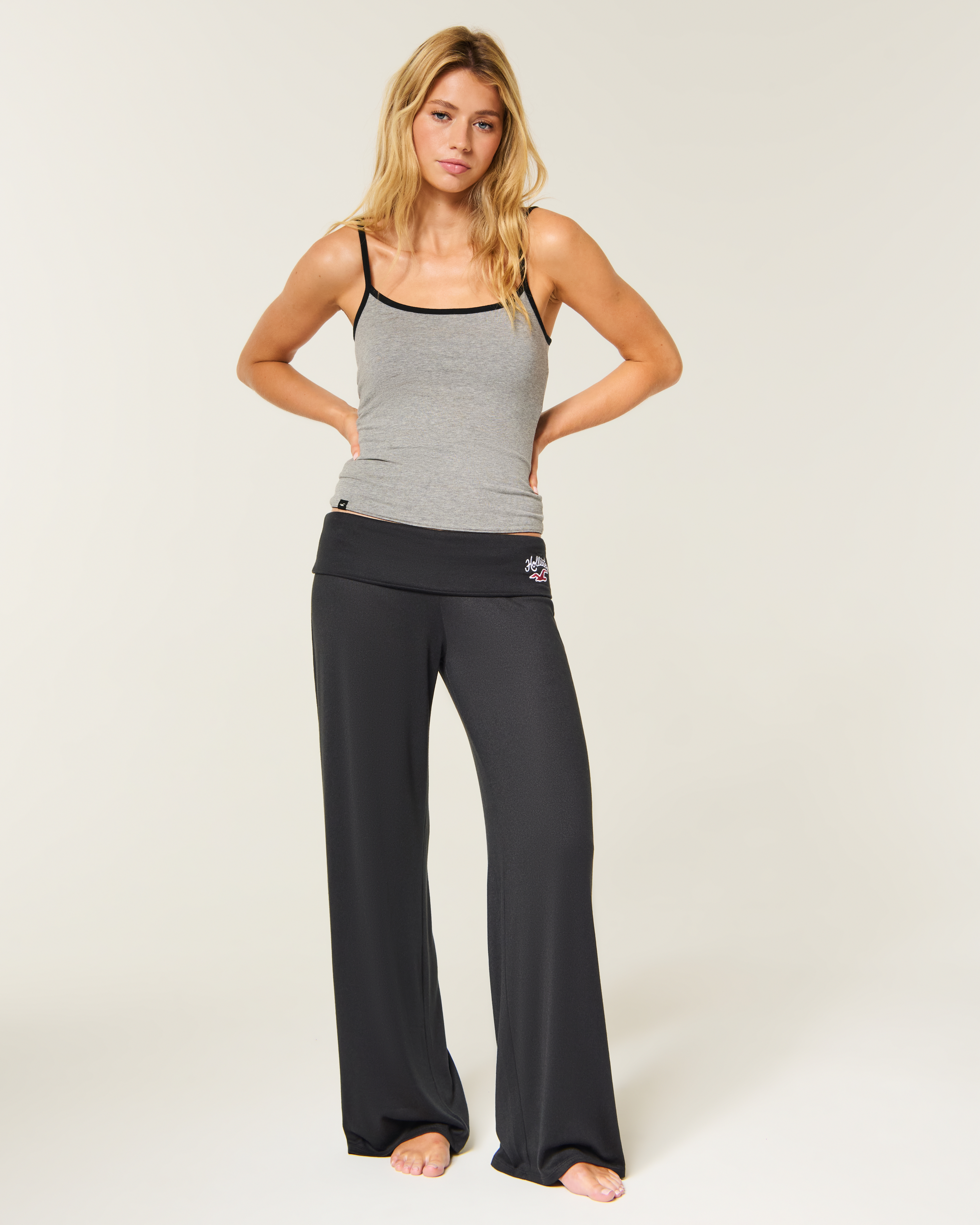 Always Cozy Foldover Waist Knit Wide-Leg Pants