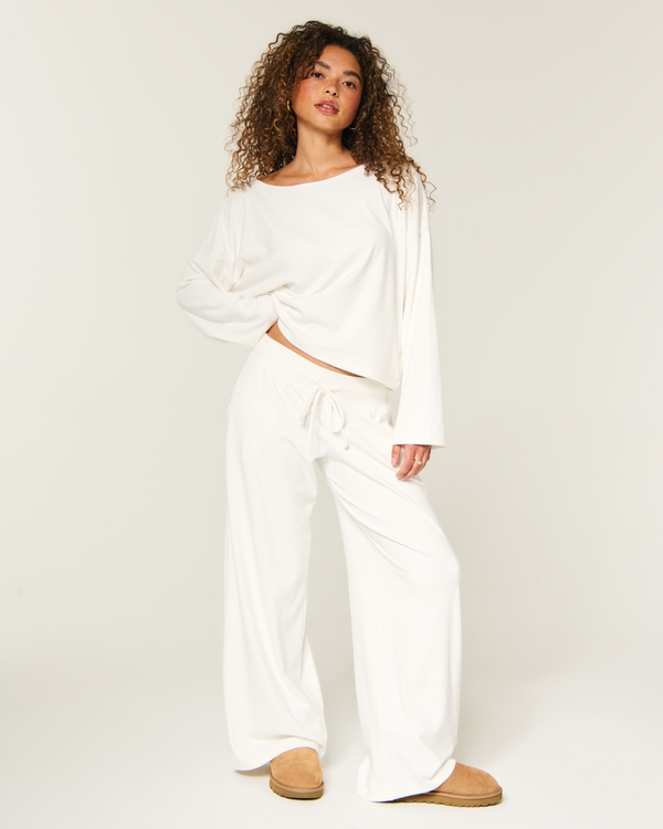 Hollister Comfy Cloud Baggy Pants, White view 1