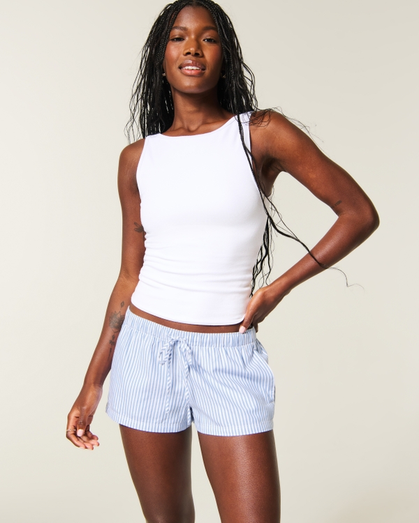 Sleep Boxer Shorts, Blue Stripe view 1