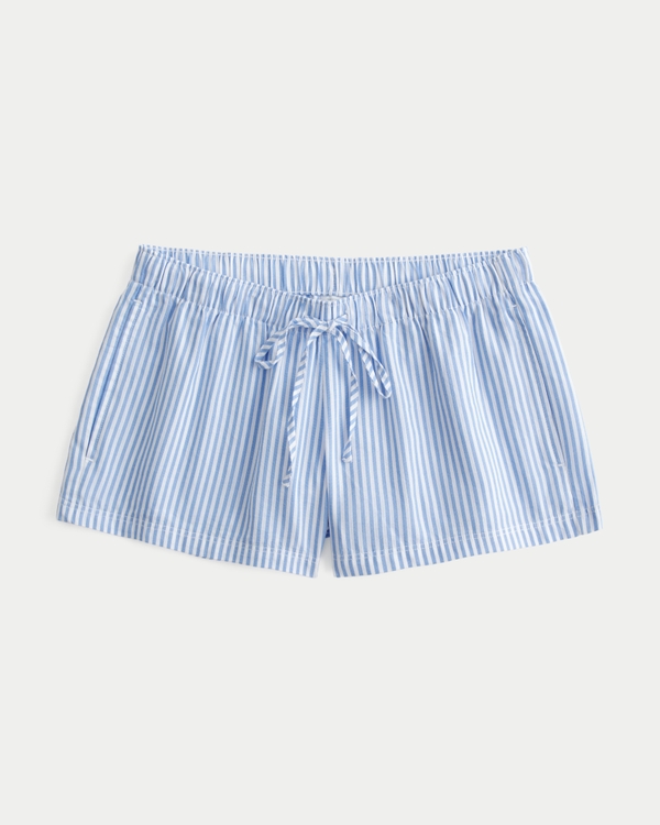 Shorts tipo bóxer de pijama, Rayas, Azul view 1