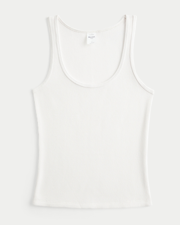 Waffle Tank, White view 1