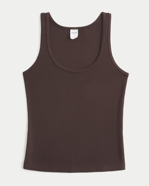 Waffle Tank, Brown view 1