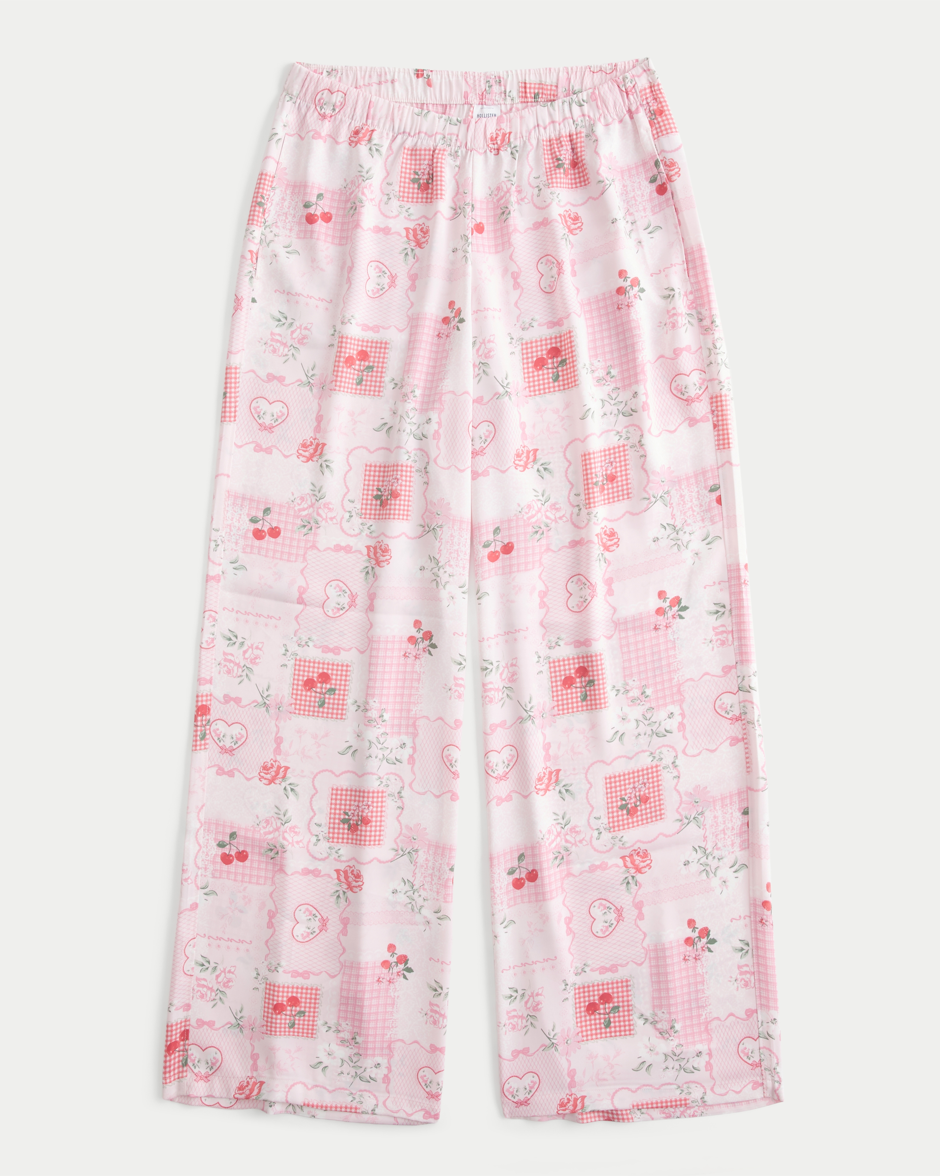 Patchwork Pattern Wide-Leg Pants