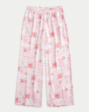 Hollister Patchwork Pattern Wide-Leg Pants