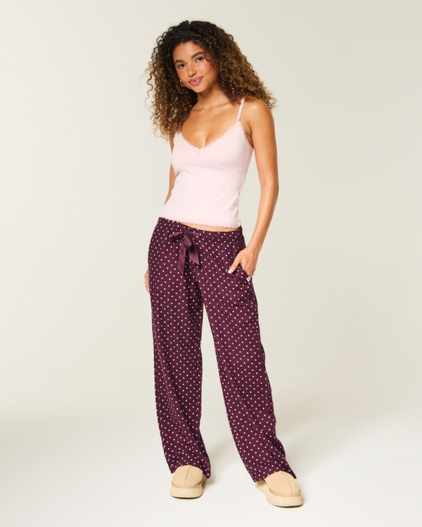 Satin Tie Flannel Pants