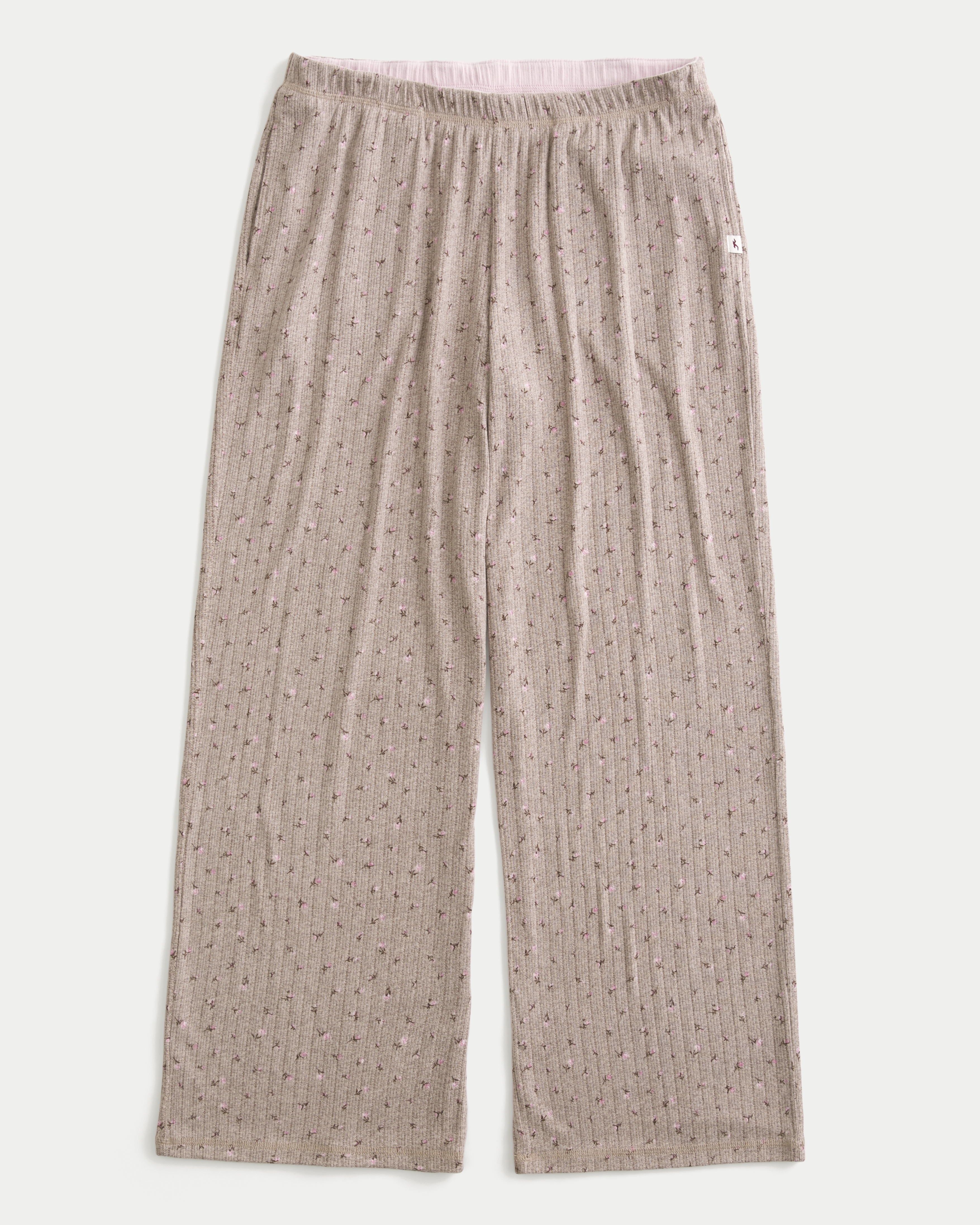 Cozy Pointelle Wide-Leg Pants