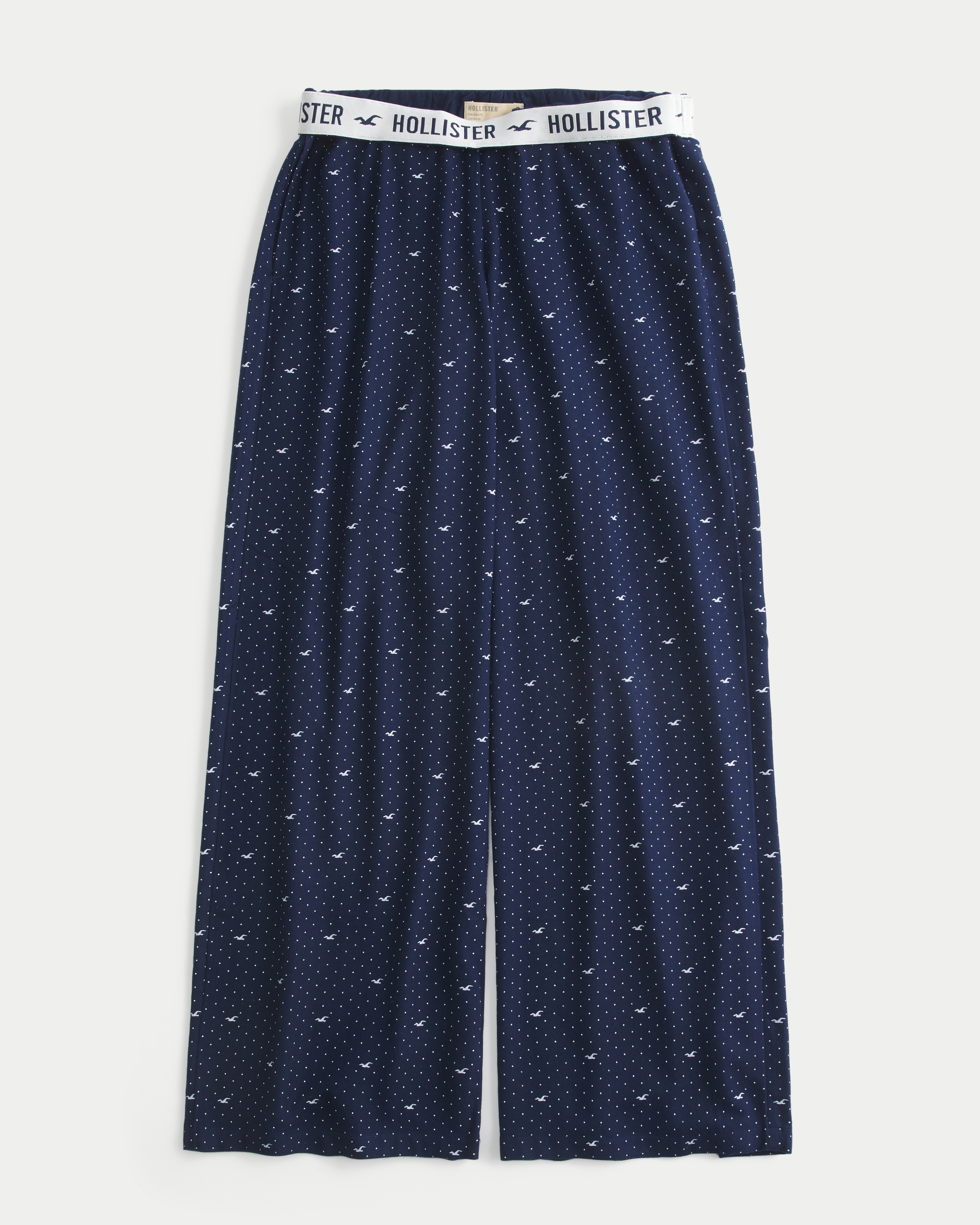Flannel Foldover Waist Baggy Pants