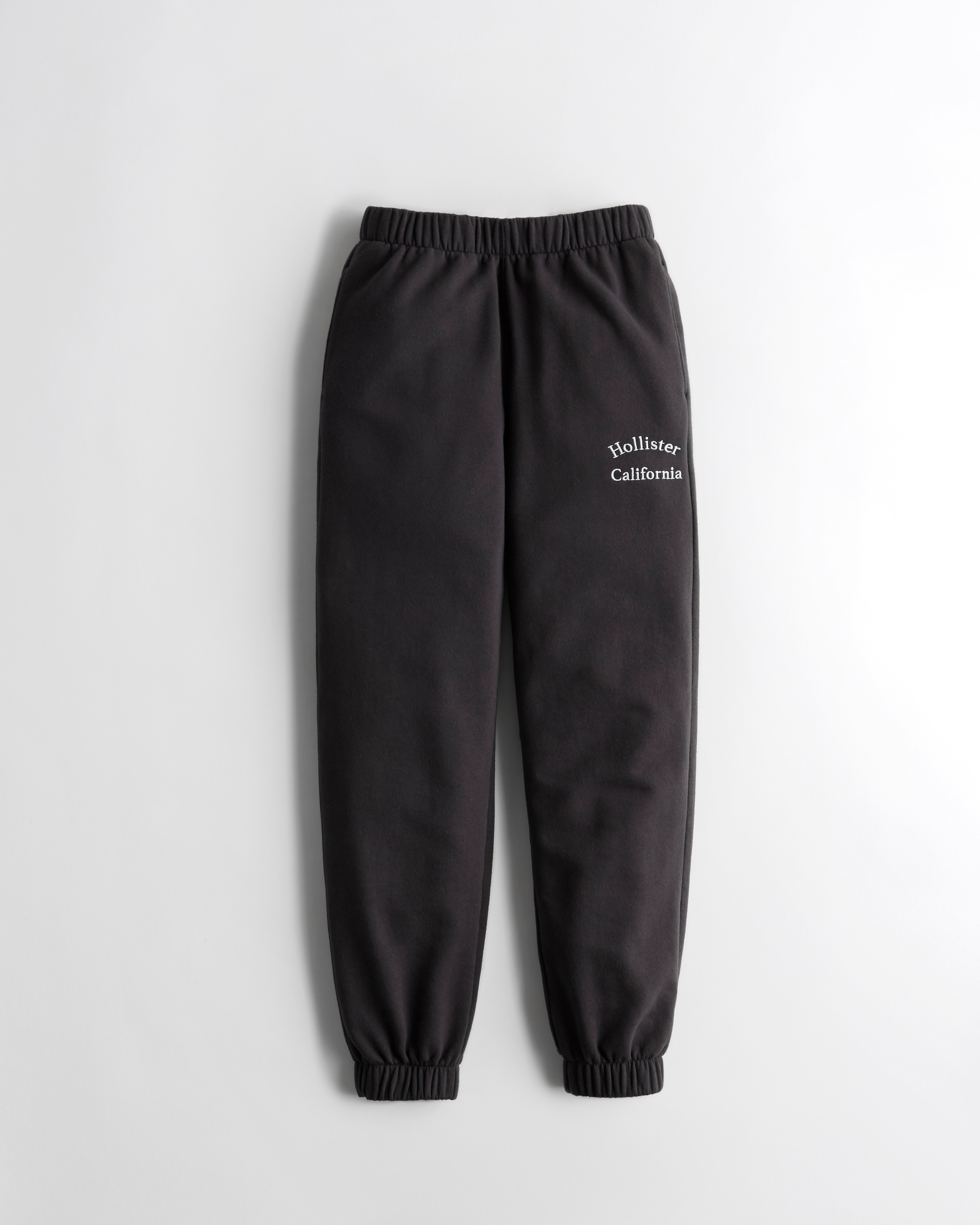 high rise logo fleece joggers hollister