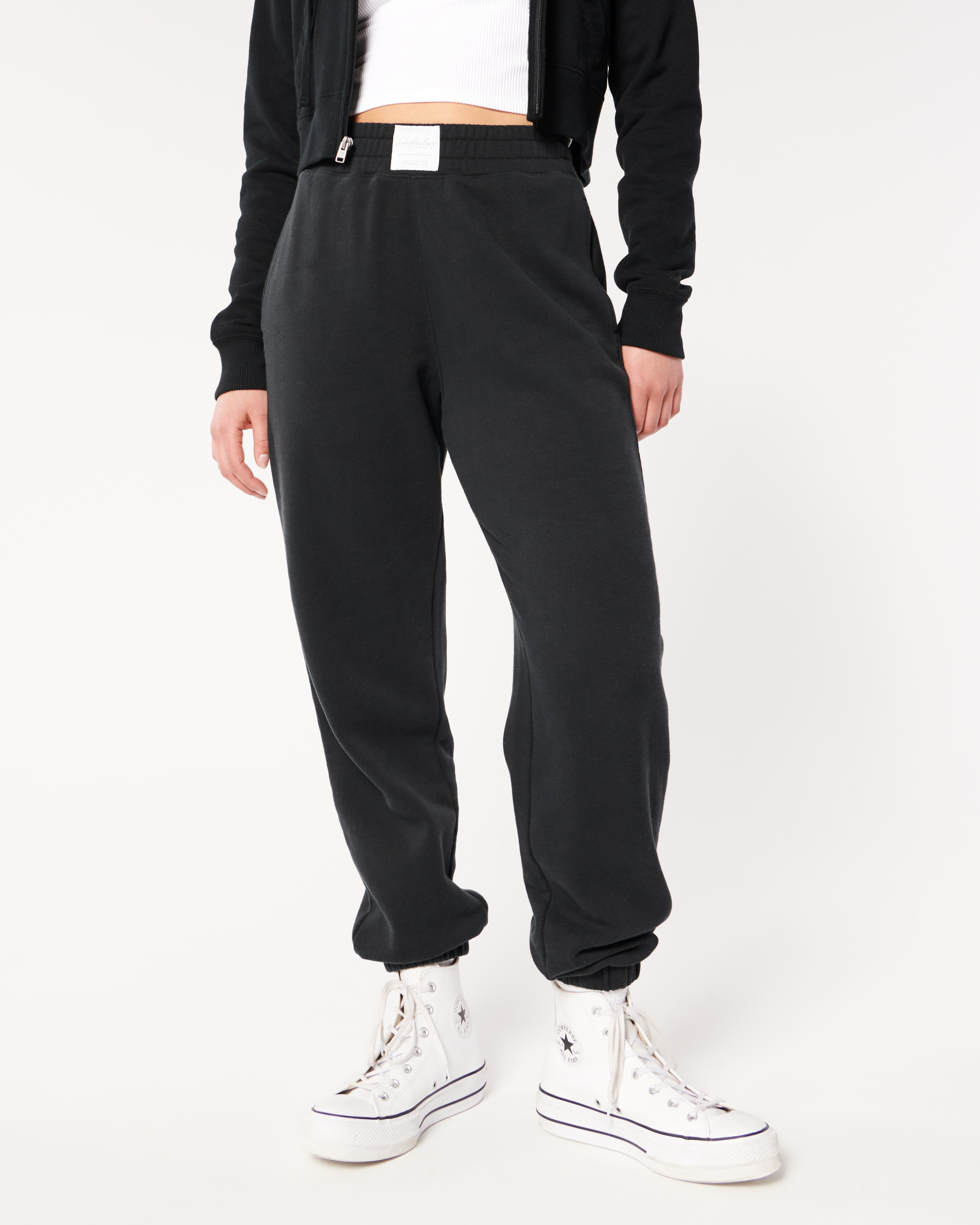 Hollister Ultra High-Rise Fleece Patchwork Dad Joggers | Bramalea