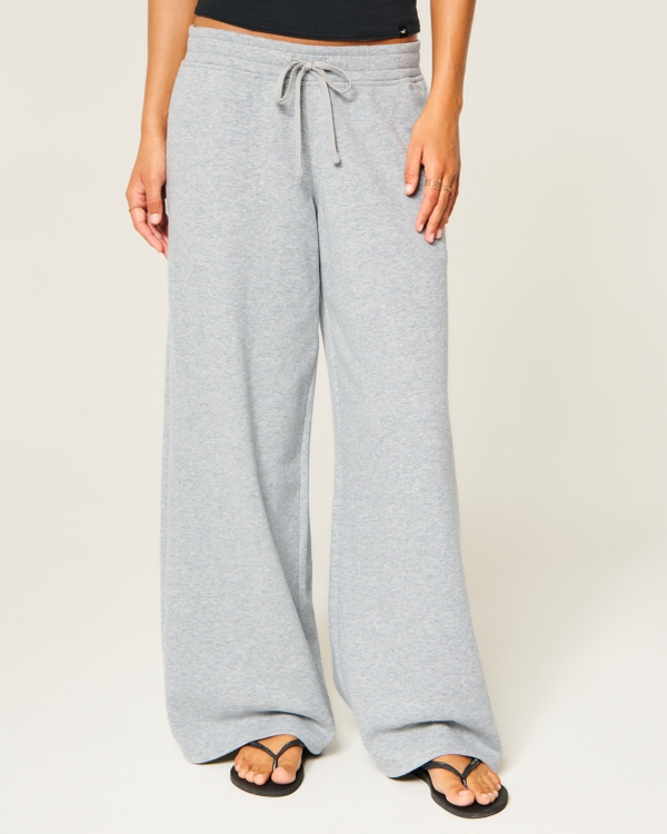 Hollister Feel Good Low-Rise Baggy Sweatpants, Heather Grey view 2
