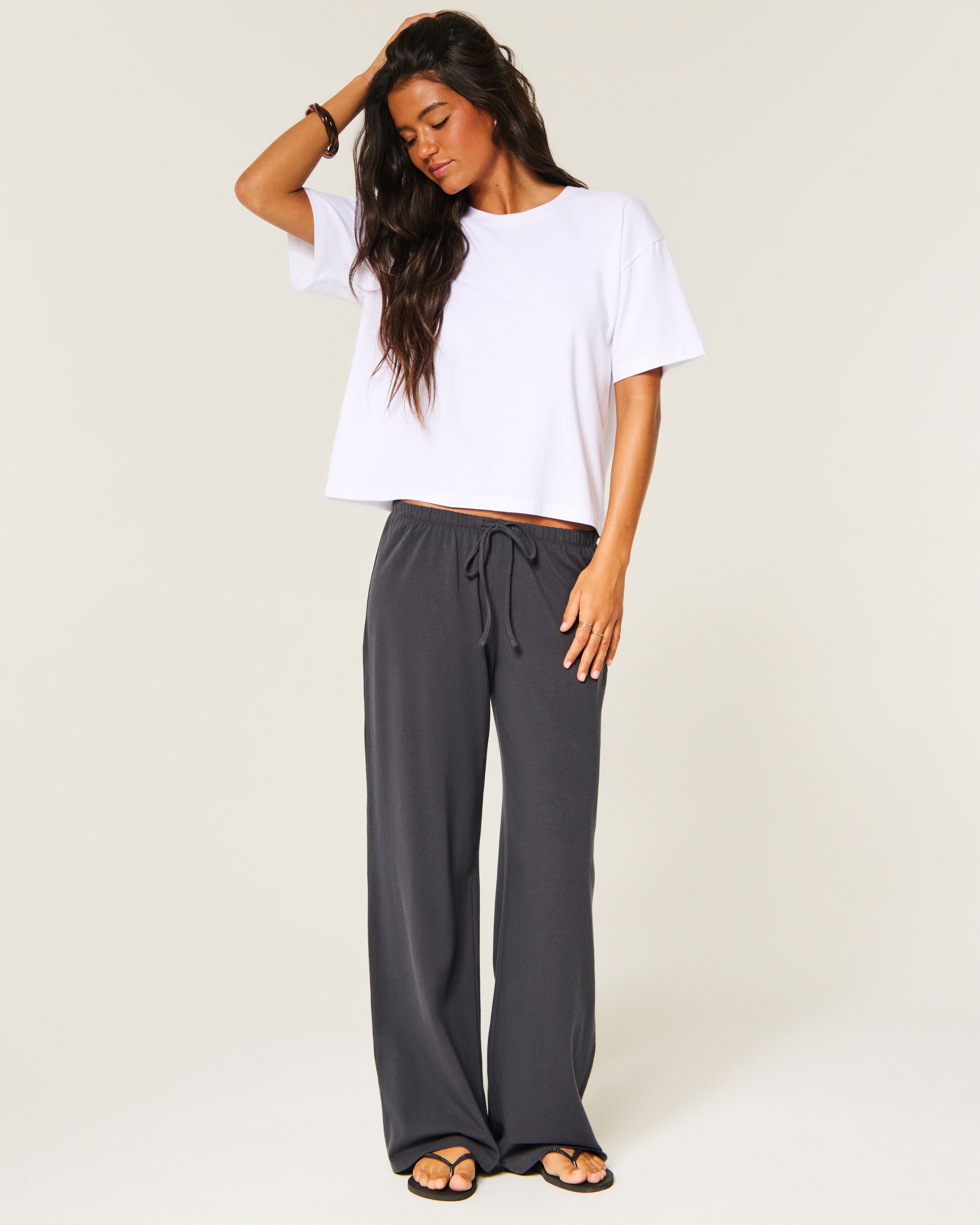Knit Pull-On Wide-Leg Pants