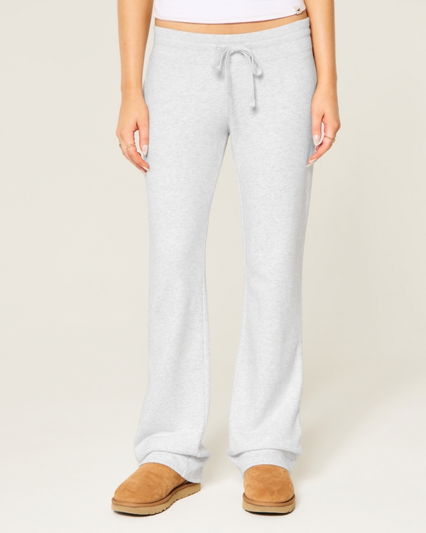 Hollister Feel Good Low-Rise Bootcut Sweatpants, Light Heather Grey view 2