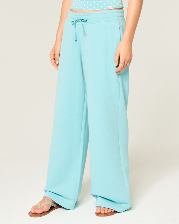 Hollister Feel Good Low-Rise Baggy Sweatpant, Turquoise view 2