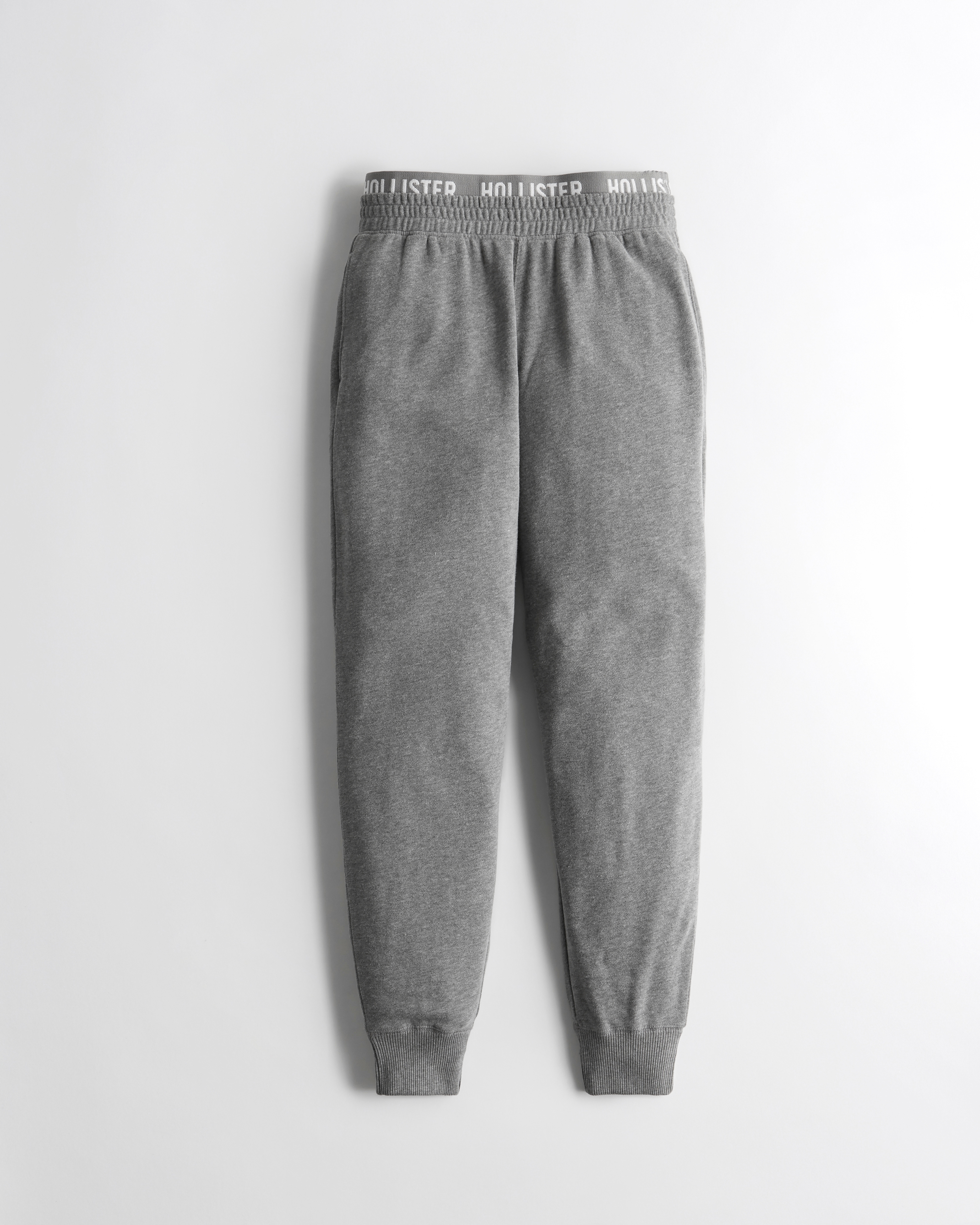 high rise logo fleece joggers hollister