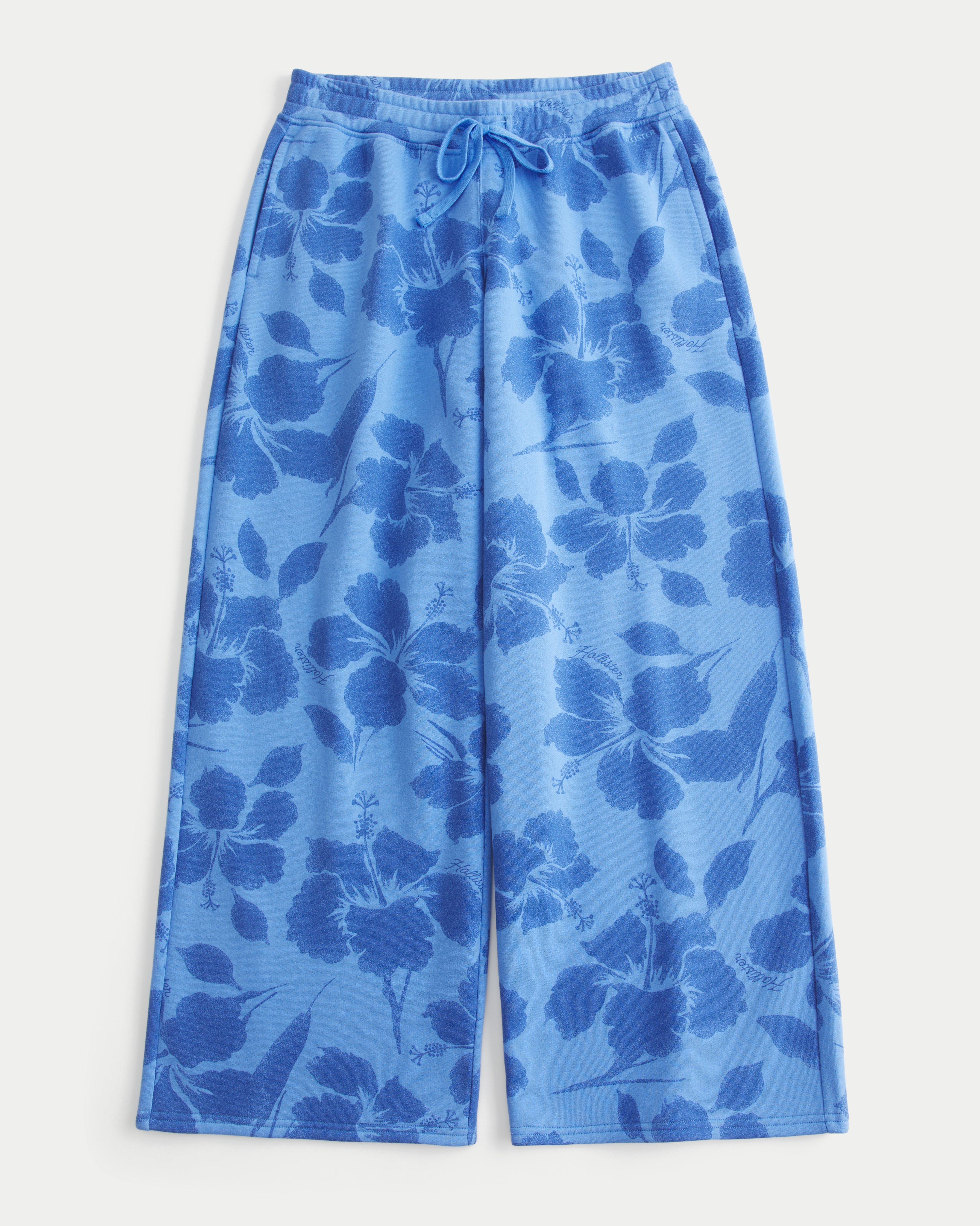 Low-Rise Floral Pattern Baggy Sweatpants