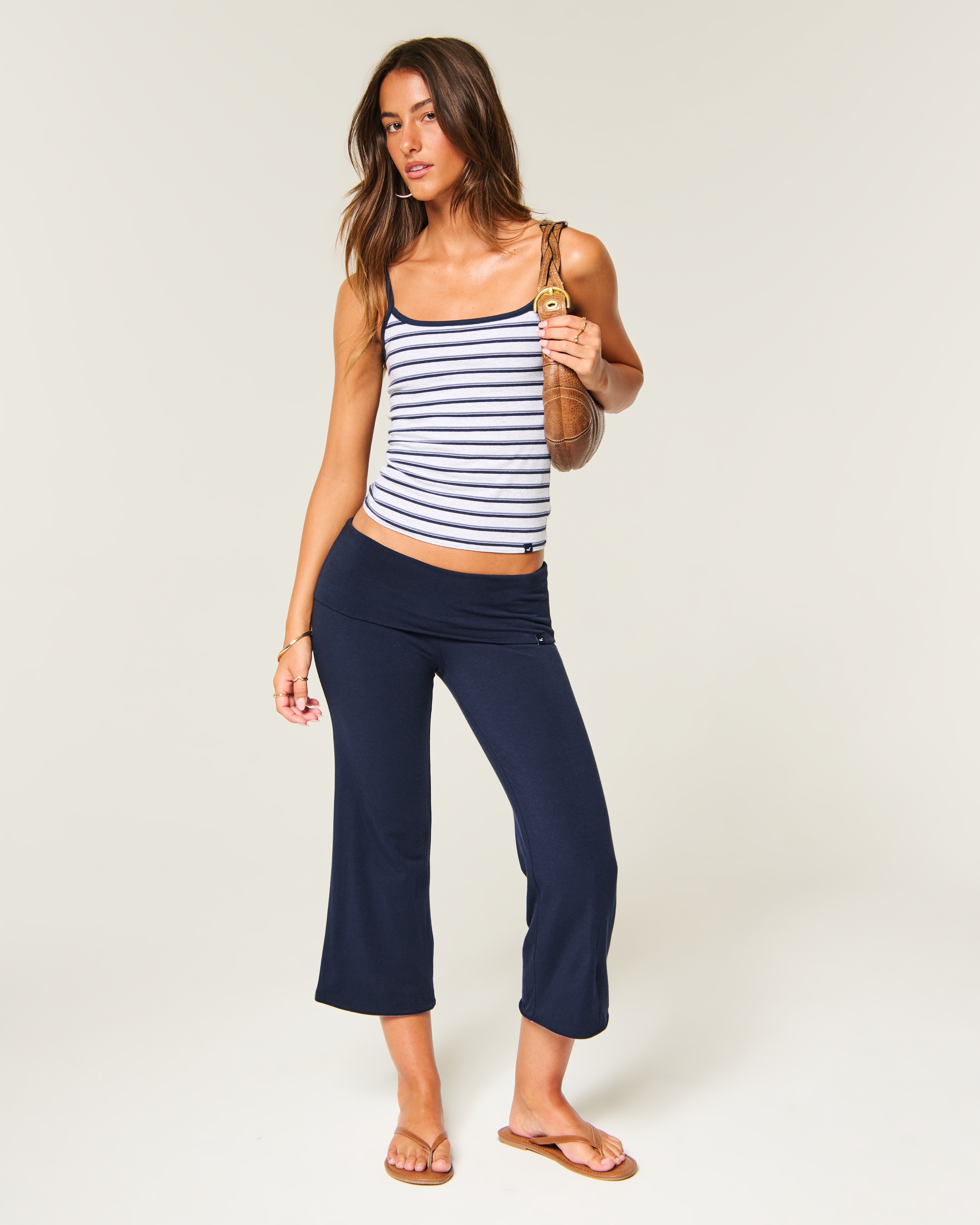 Hollister Callie Reversible Foldover Waist Capri Pants
