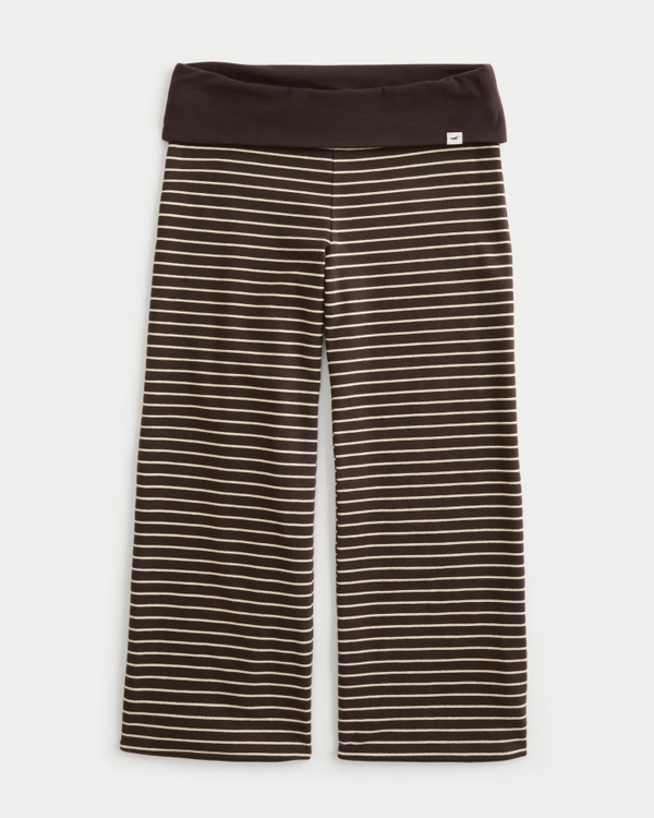 Hollister Callie Reversible Foldover Waist Capri Pants, Espresso view 1