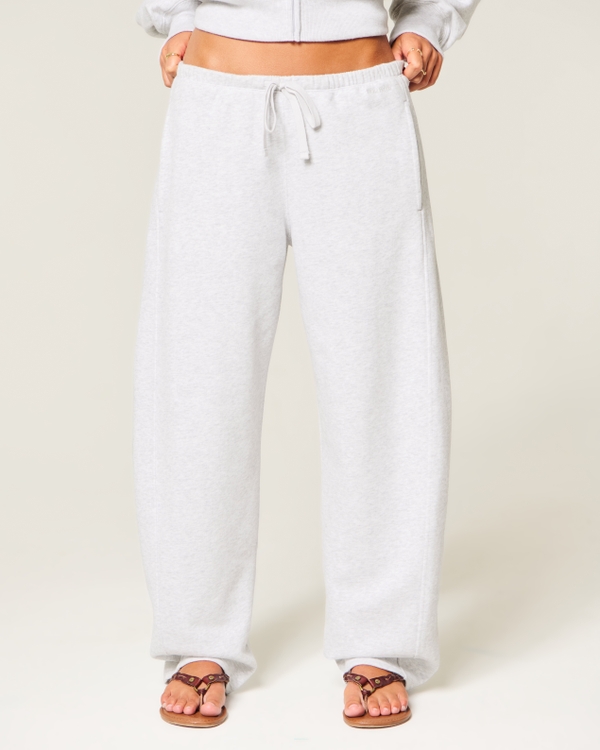 Hollister Feel Good Low-Rise Barrel Sweatpants, Heather Gray view 2