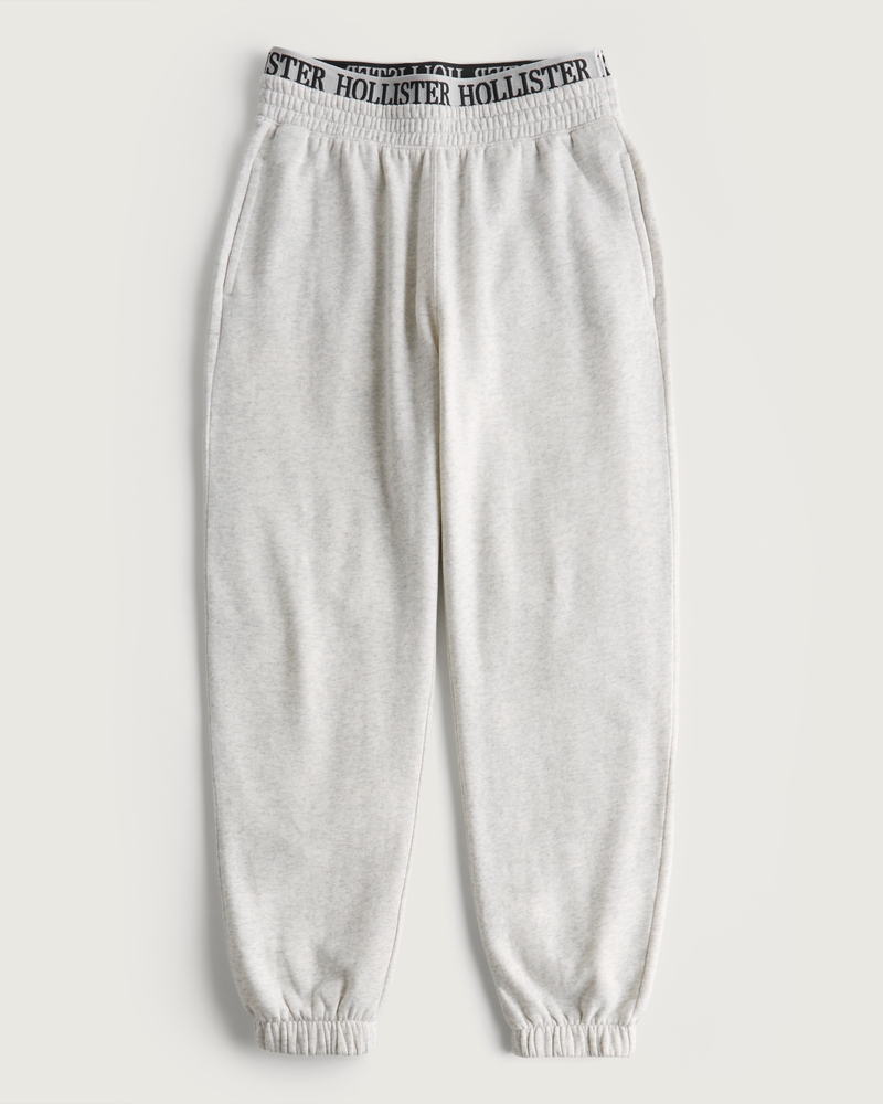 Hollister logo detail sweatpants in gray