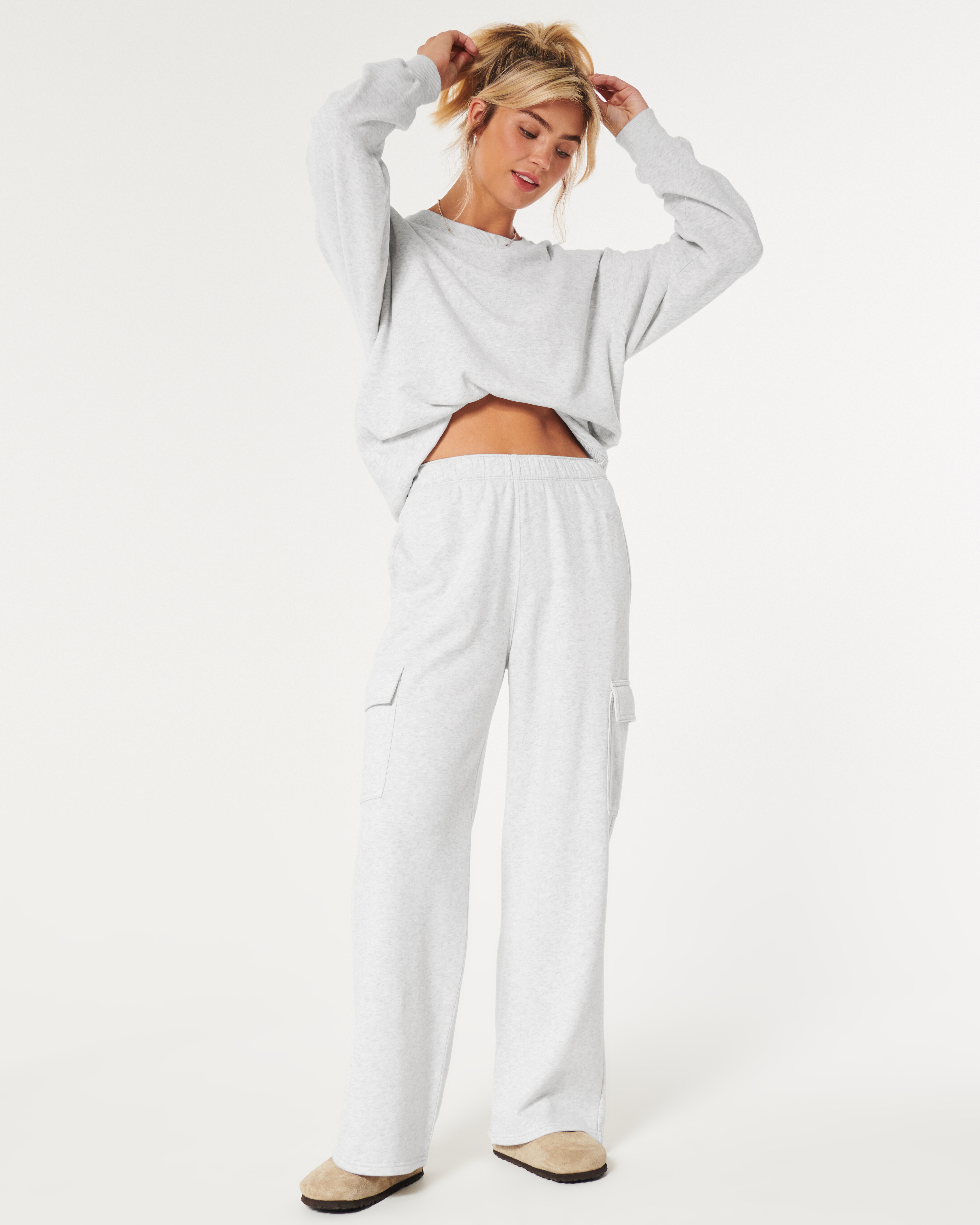 Women s Feel Good Ultra High Rise Wide Leg Cargo Sweatpants