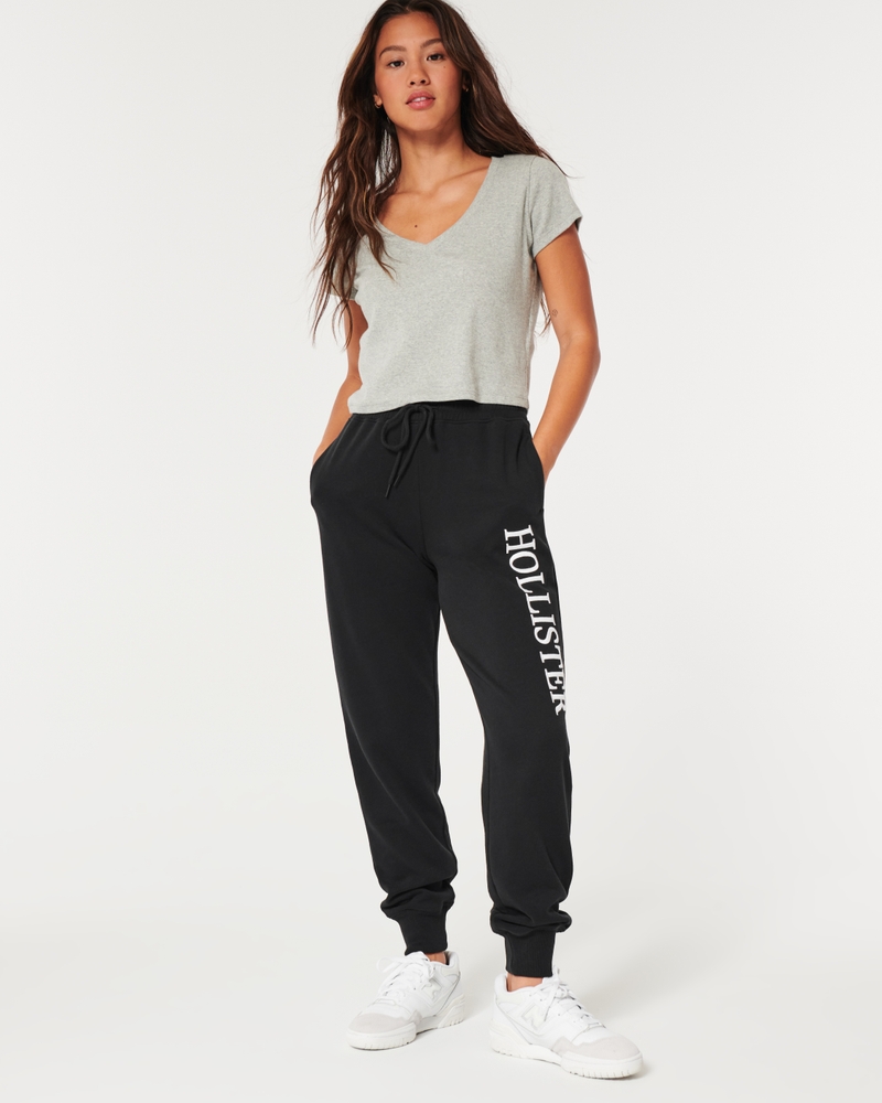Hollister Co. DAD JOGGER - Tracksuit bottoms - heather grey/grey