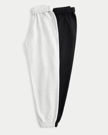 black hollister sweatpants size xs-s fleece inside - Depop