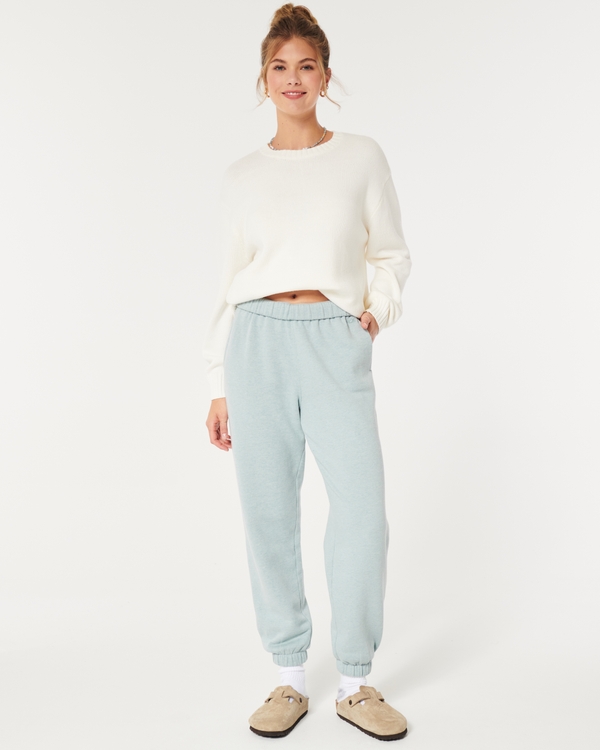 Hollister Lacna Tepláky Damske - Hollister Mid-Rise Fleece Joggers  Námornícka Modrá Vypredaj