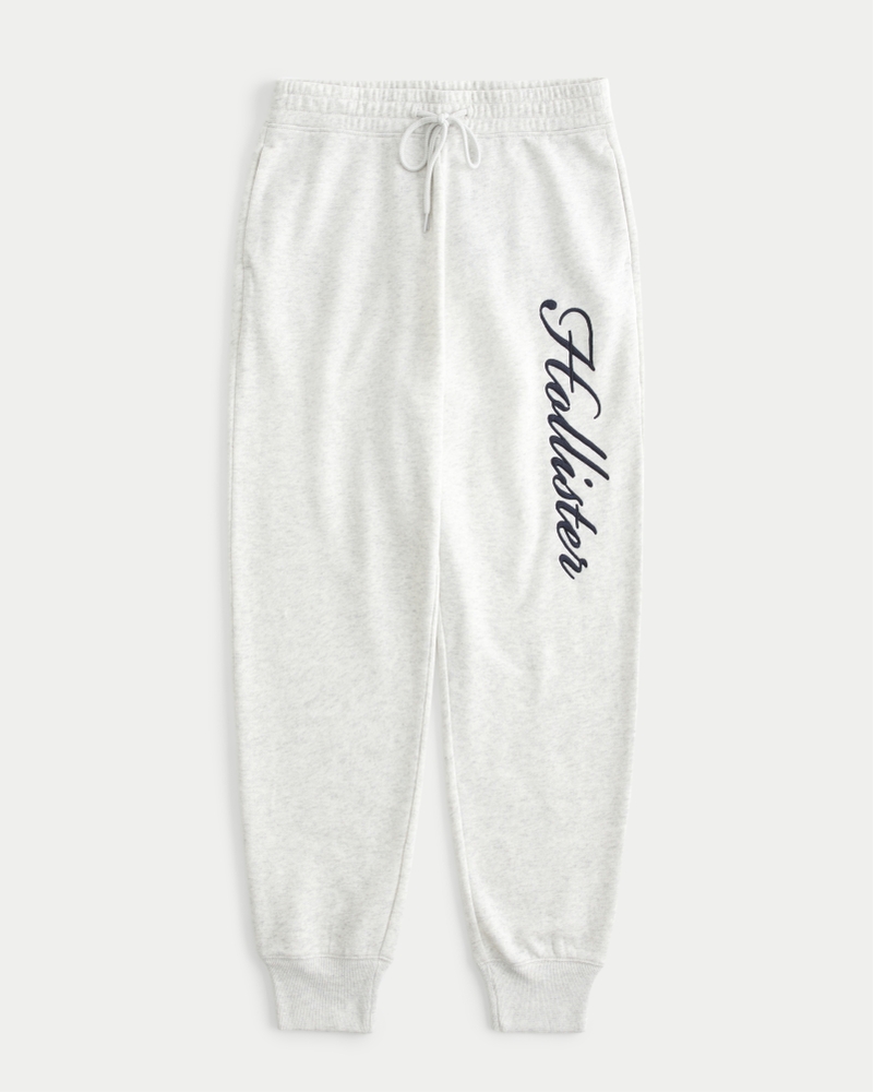 High-Rise Fleece Joggers, GREY  Girl sweatpants, Outfits for teens,  Hollister joggers