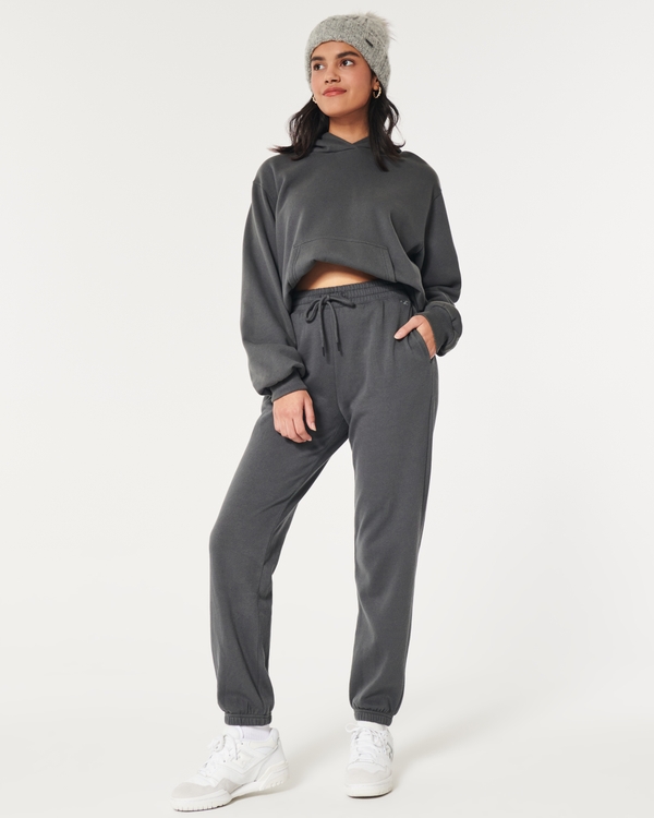 Hollister straight leg logo joggers in grey - ShopStyle Activewear