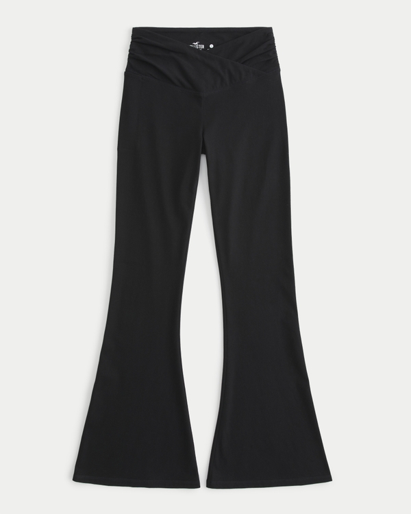 Hollister Sweatpants Womens XS (28x32) Black Spellout Fleece Jogger Pockets