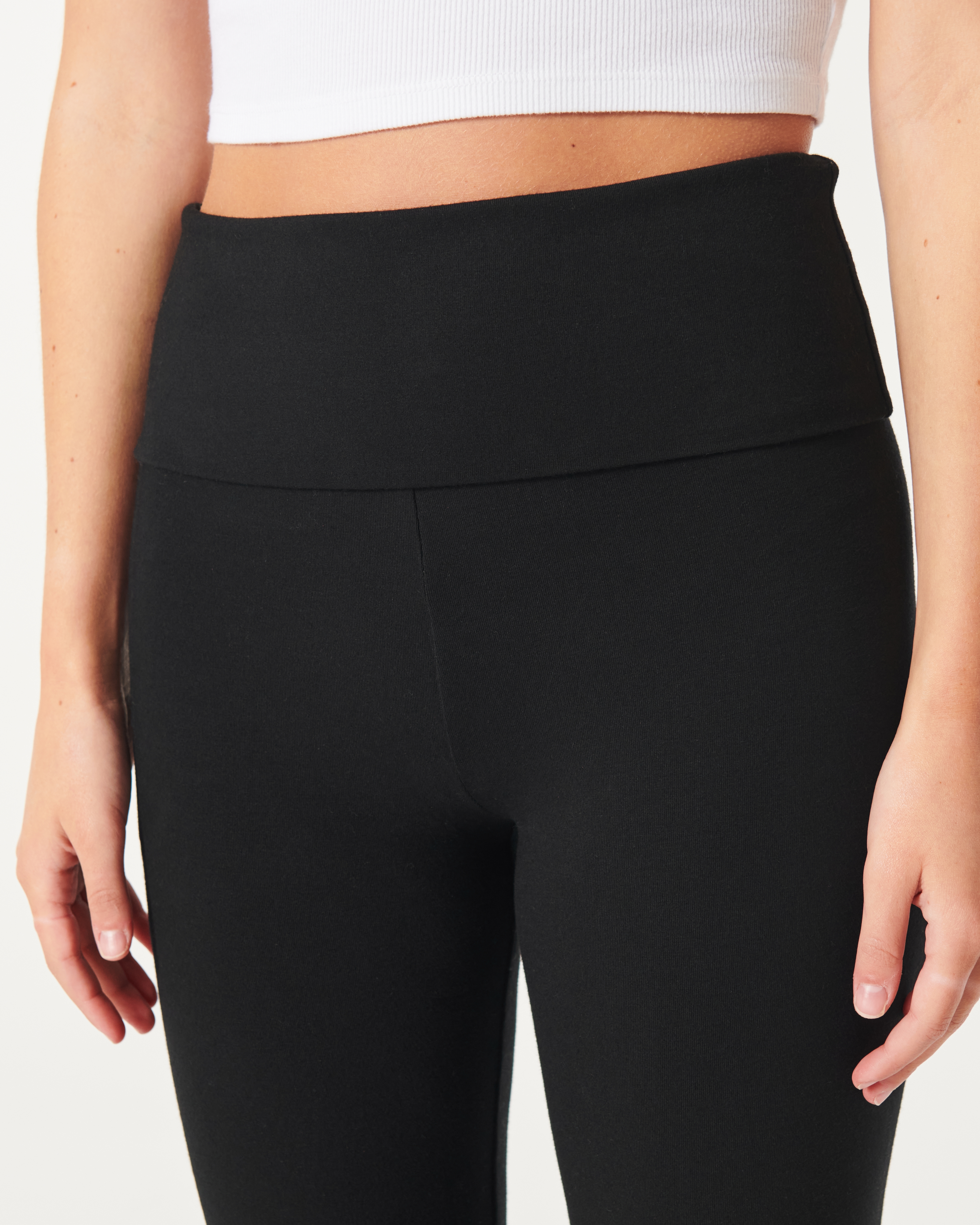 High waist flare leggings black  Trendy Leggings - Lush Fashion