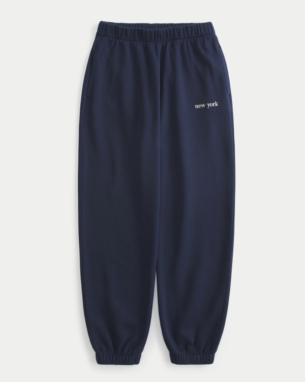Hollister Sweatpants Womens Size XS Blue MOM Hi Elastic Waist