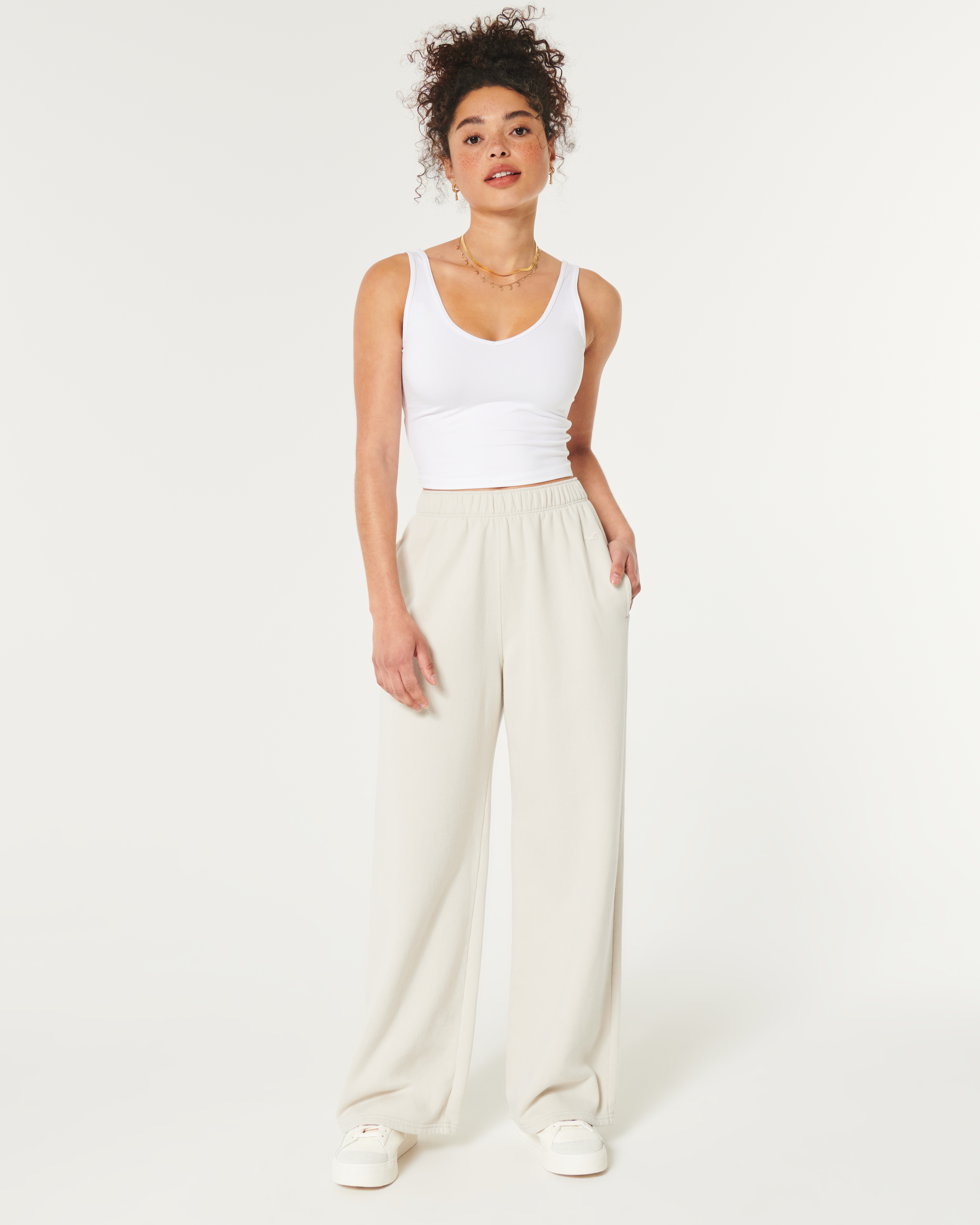 Hollister Feel Good Fleece Wide-Leg Pants